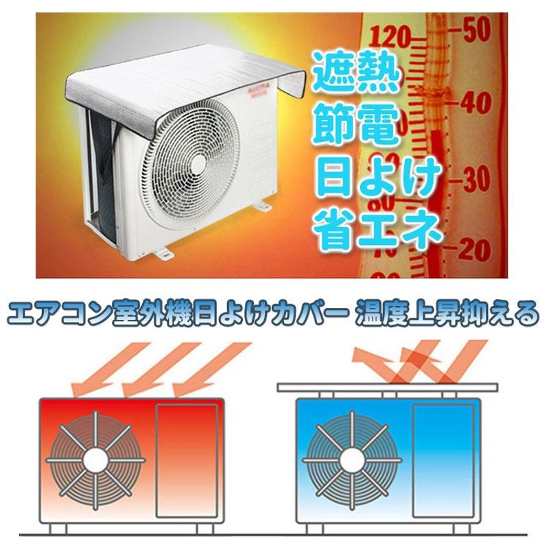 エアコン 室外機 日よけカバー 遮熱シート 直射日光からガード 汎用タイプ 温度上昇抑える 断熱材 節電 省エネ 猛暑 OUC10050 |  LINEショッピング