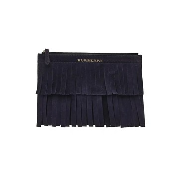 BURBERRY 麂皮流蘇手拿包