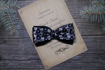 蓝色碎花夹层窄版领结/绅士英伦搭配利器