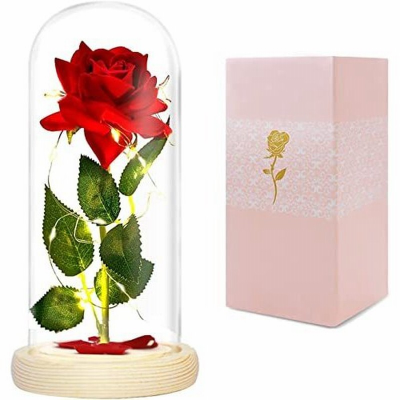美女と野獣のバラ バレンタインギフト ガラスドームに入った永遠のバラ 永遠のバラの花 30個のledライトベースギフト 記念日 結婚式 母の日 女性へ 通販 Lineポイント最大0 5 Get Lineショッピング
