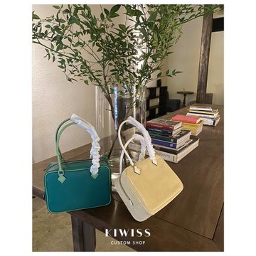 【愛微奢】手掌紋拼帆布羽毛包單肩腋下羊京皮手提小方包女潮