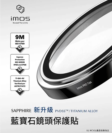 imos｜iPhone17系列 iPhone Air 藍寶石鏡頭保護鏡 (單顆)-5色 不鏽鋼鏡頭貼 保護貼 鏡頭貼 Unicorn