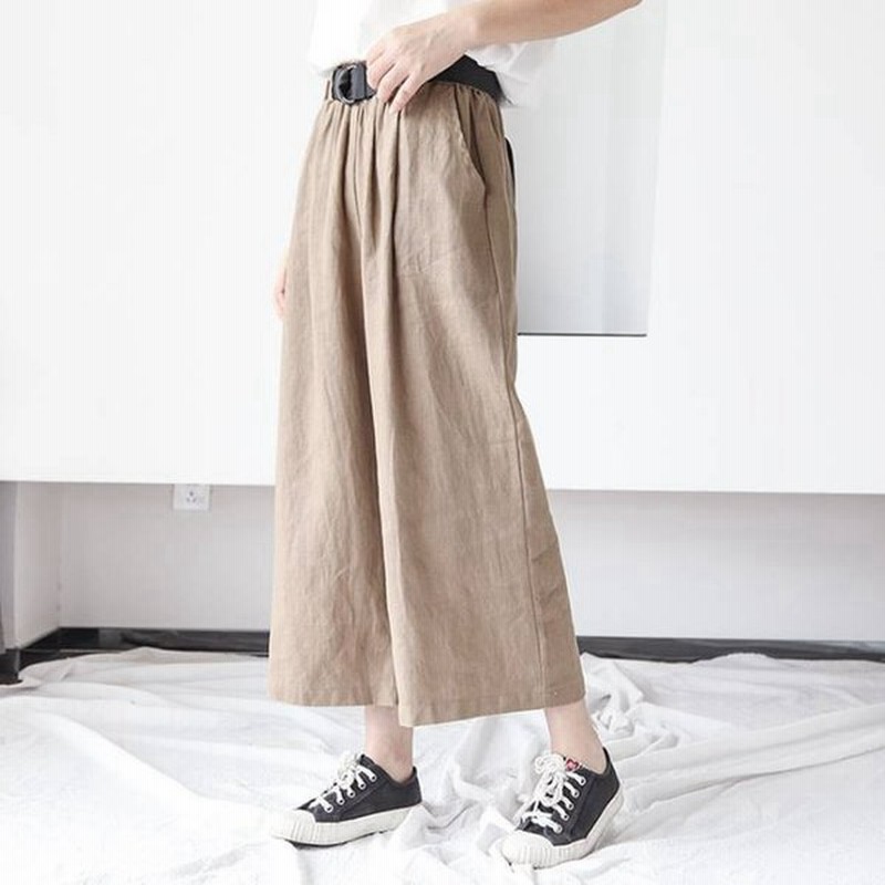 リネンパンツ パンツ ワイドパンツ しわ加工 レディース コットンリネン シンプル 綿麻 麻 ウエストゴム ゆったり 楽ちん 着回し ミニマルコーデ ベーシック 通販 Lineポイント最大get Lineショッピング