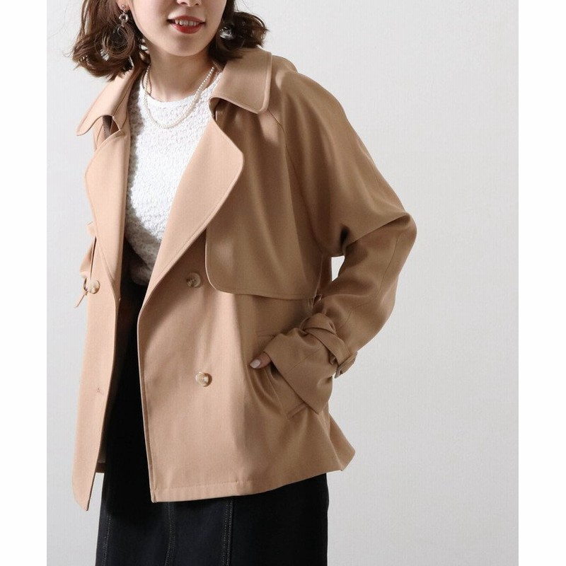 Cheek チーク ショートトレンチコート レディース キャメル 通販 Lineポイント最大1 0 Get Lineショッピング