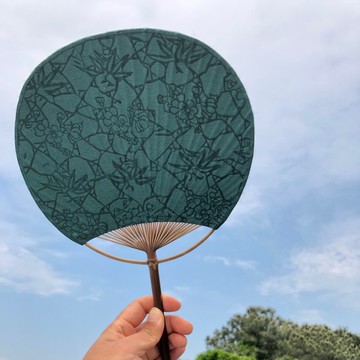 SUINPAPER 水仁花枝手工扇子_綠色