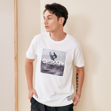【OUTDOOR】衝浪印刷T恤-白色 ODC523SEWT (ODCLO)