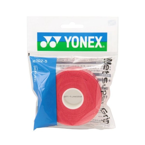 ヨネックス YONEX テニス ウェットスーパーグリップ バドミントン AC1025P 5本入り ケース付き ホワイト グリップテープ