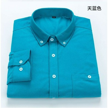 純色燈芯絨襯衫男|大碼95公斤男裝上衣|春秋長袖開衫|韓版扣領尖領襯衫|修身嵌花開衫|時尚百搭有口袋襯衫|純色長袖衫男