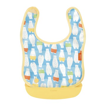 Combi 康貝 新防污口袋圍兜 科技實驗耐洗1000次 汙垢不易附著  北極熊 藍色  1個  1入