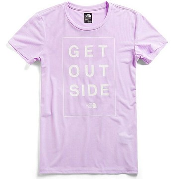 [ THE NORTH FACE ] 女 FLASHDRY彈力字母短上衣 粉紫 / NF0A3V948VL