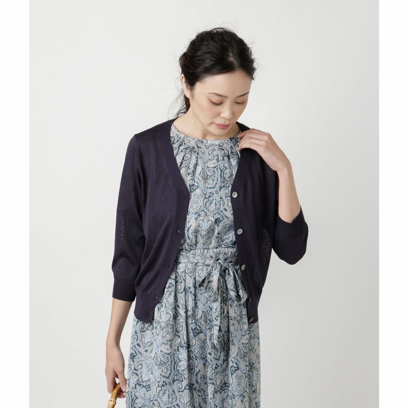 ニューヨーカー Newyorker Dress Knit ドレスニット 7分袖vネックニットカーディガン スーツインナー対応 ネイビー 通販 Lineポイント最大1 5 Get Lineショッピング