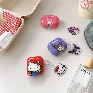 卡通凱蒂貓庫洛米適用蘋果耳機保護套airpods4無線藍牙耳機殼三四代airpodpro2二代ipod耳機盒airpods3保護殼