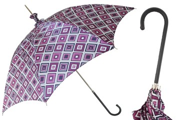 Pasotti 葩莎帝 手动几何图案伞面 复古手柄 晴雨两用伞