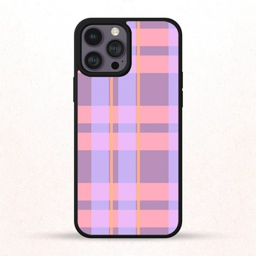 復古粉紅格紋圖案 11 吋 iPhone 手機殼 三星手機殼