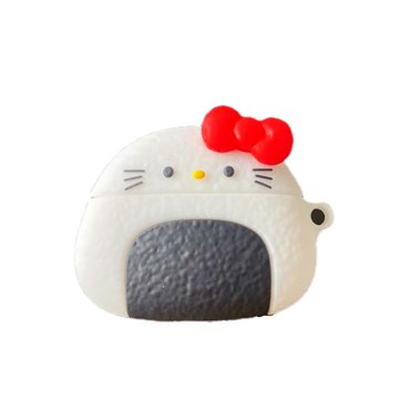 可愛卡通包子飯團kitty貓適用蘋果耳機保護套airpodspro2無線藍牙耳機殼三代airpod二代耳機套airpods3硅膠殼