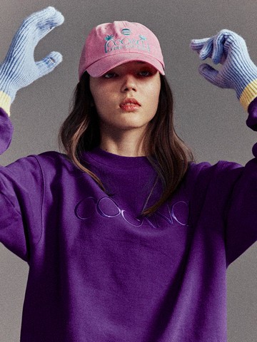 Cotton Palm Tree Structured Cap [Pink]