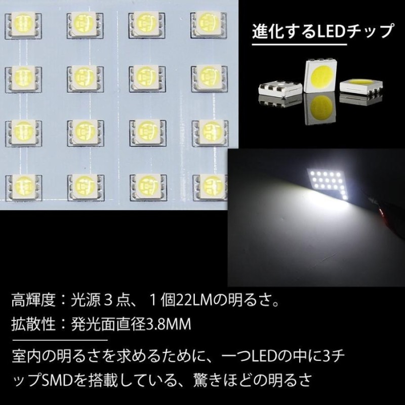 セレナ C27 LEDルームランプ 日産 ホワイト スズキ ランディ 室内灯 専用設計 爆光 カスタムパ ーツ バルブ 内装パーツ 3チップSMD搭載  取付簡単 一年保証 | LINEショッピング