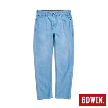 EDWIN 男裝 加大碼 冰河玉 永久涼感 迦績JERSEYS 丹寧中直筒褲-拔淺藍