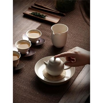 九土日式手工干泡臺草木灰壺承禪意陶瓷茶盤單盤茶承侘寂茶具套裝