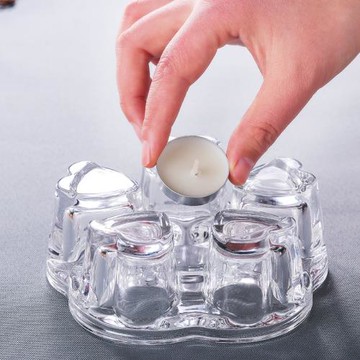 耐熱玻璃煮茶保溫器玻璃茶具燭臺加溫器加厚心形蠟燭溫茶爐加熱器