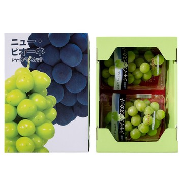 RealShop 日本頂級無籽麝香葡萄 兩串裝禮盒 約700g (單串約350~400g)