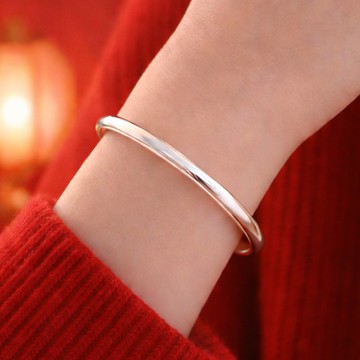 聖誕禮物999純銀手鐲|成人手環亮面素面|可調整大小|附禮盒禮袋