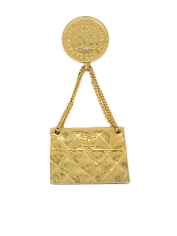 CHANEL Pre-Owned - 1990-2000 Classic Flap brooch - women - Gold Plated - One Size