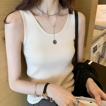 針織吊帶背心女2026夏季新款外穿美背氣質短款內搭無袖打底衫上衣