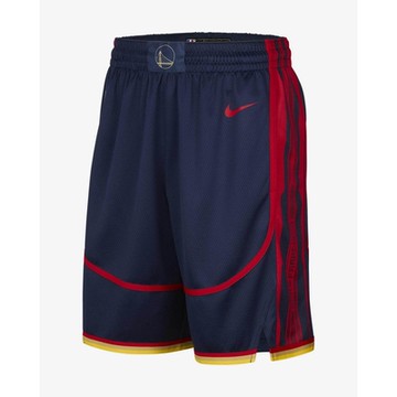 NIKE NBA 耐吉 勇士隊 運動短褲-藍紅色 GSW MNK DF SWGMN SHORT CE 24-FQ4406419