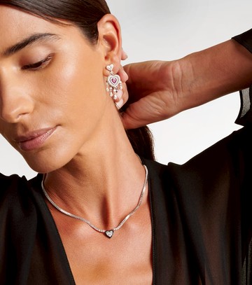 Kamyen Heart 18kt white gold choker with diamonds