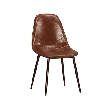 直人木業-SIEVERT棕色皮革餐椅