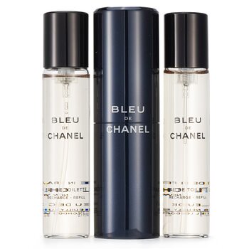 【香奈爾】香奈兒藍色淡香水Bleu De Chanel Eau De Toilette Travel Spray & Two Refills (旅行裝及2個補充裝)