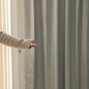 特力屋 全遮光阻音窗簾 290X240cm 直條卡其