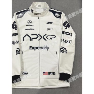 2025奔馳電影狂飆飛車白色上衣寬松痞帥防風防雨夾克保暖領子