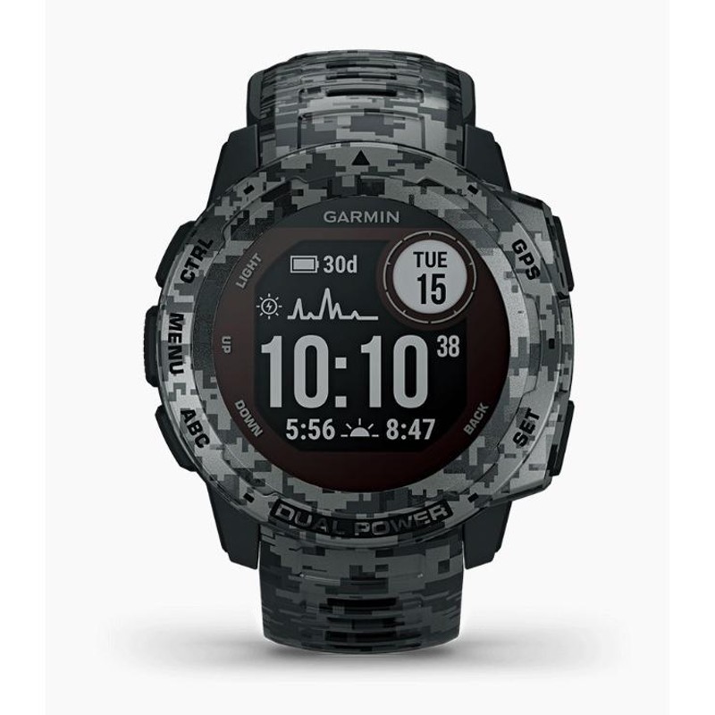 GARMIN Instinct Dual Power Camo Edition Graphite Camo (インスティンクト デュアルパワー  カモエディション グラファイトカモ) 010-02293-51 ガーミン | LINEショッピング