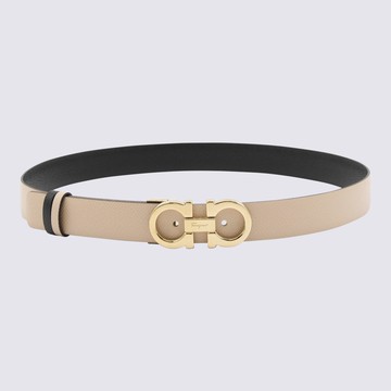Ferragamo Beige Leather Gancini Belt