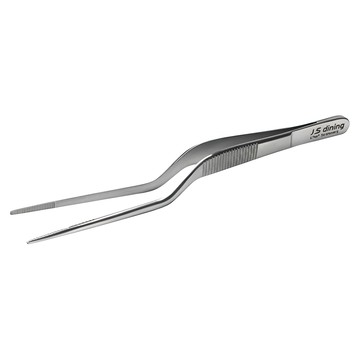 J.S dining 料理用鑷子 14cm 彎頭鑷子 銀色 1入  銀  1個