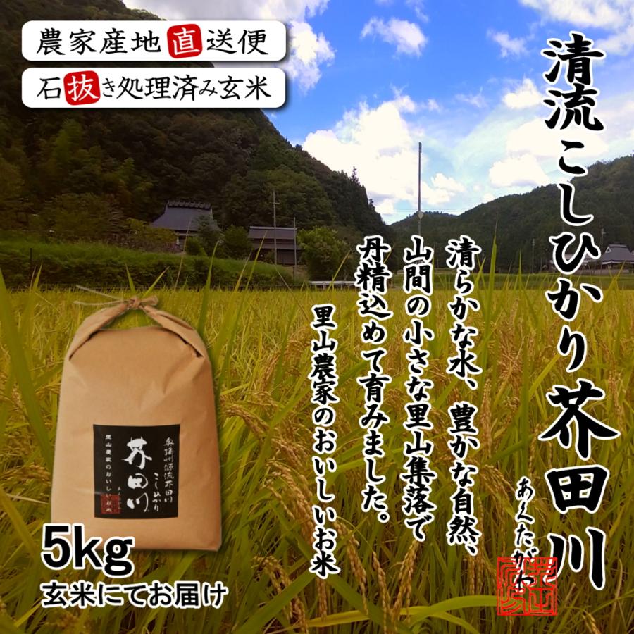 新米 お米 5kg 送料無料 玄米にて 令和5年産 奥播州源流芥田川産こしひかり芥田川 生産農家直送 厳選米 お米ギフト 贈答