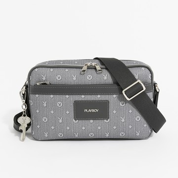 PLAYBOY - 雙層斜背包  Grey Refinement系列 - 灰色/162-1402-05-7