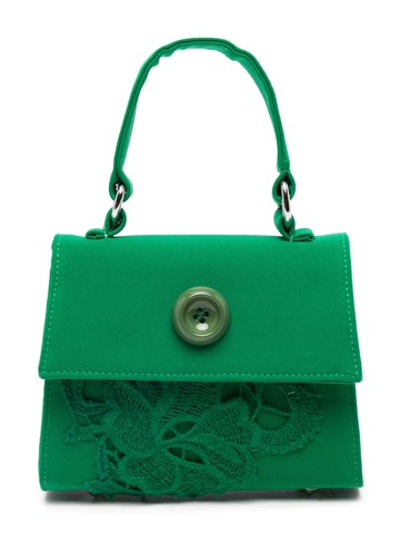 Mi Mi Sol - guipure-lace panelled hand bag - kids - Fabric - One Size - Green