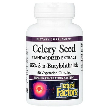 Natural Factors, 芹菜籽，標準化提取物，60 粒素食膠囊