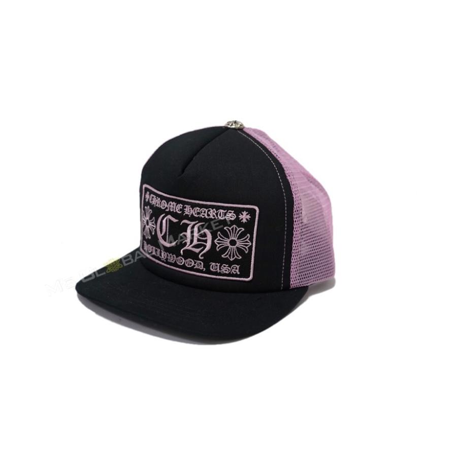 新品 クロムハーツ 帽子 ブラック ピンク CHパネル CAP メッシュ 