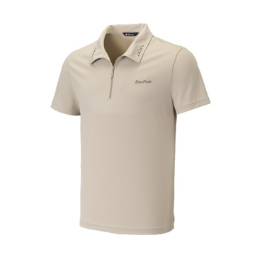 easymain 衣力美 男 細橫紋排汗短袖衫米卡其se24005/登山/短袖/排汗衣/休閒服/