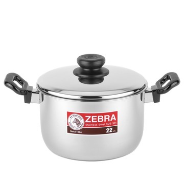 ZEBRA 斑馬 22CM TIGER 雙耳鍋 / 4.5L / 304不銹鋼 / 湯鍋 燉鍋 滷鍋
