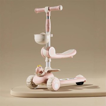 滑板車兒童1一3-6一12歲男女童寶寶滑滑車可坐騎踏板三合 一溜溜