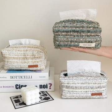 『百貨屋二號』小香風肌理復古色布藝紙巾盒 輕奢高檔客廳茶幾臥室創意抽紙盒