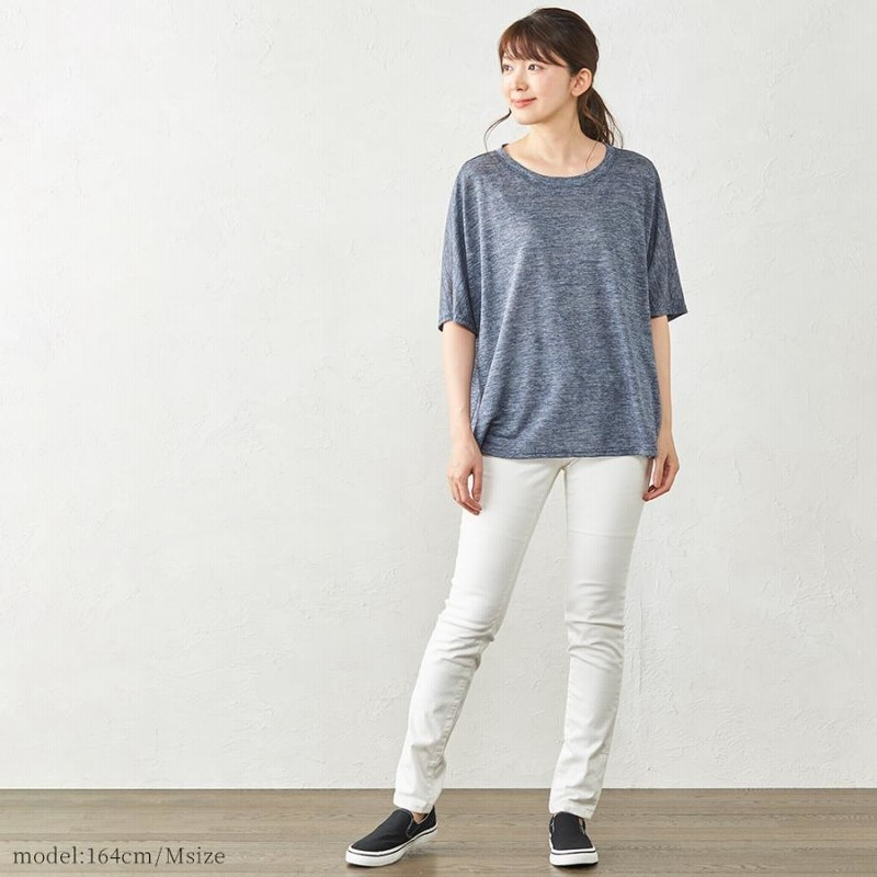 tシャツ レディース カットソー 夏 リネン 五分袖 速乾 オーバーサイズ リネンシャツ ドルマンスリーブ tシャツ レディース カットソー 夏 リネン 五分袖 速乾 オーバー