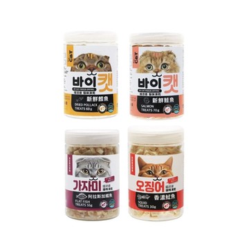 喵洽普貓咪凍乾-新鮮鱈魚/鮭魚/蝶魚/魷魚 40g~70g x 3入組(購買第二件贈送寵喵樂-貓草玩具x1包)