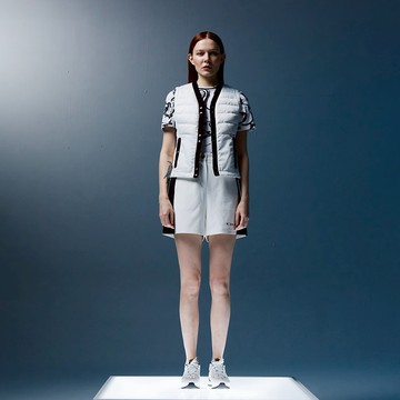 Daniel Wong DS 羅紋開襟薄羽絨背心(白色)(女款) - S