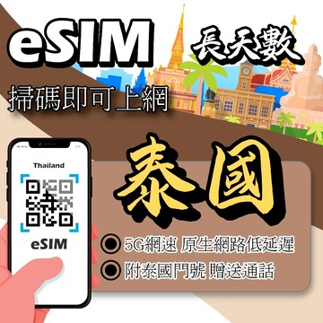【eSIM】泰國 eSIM｜附贈門號 24H 自動發貨五分鐘取件 網卡 泰國網卡 泰國esim卡 esim泰國 吃到飽